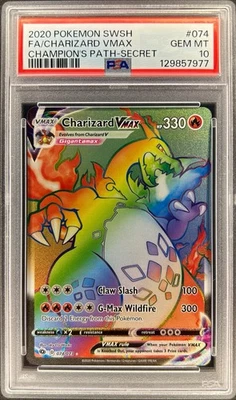 PSA 10 - CHARIZARD VMAX - 074/073 - CHAMPIONS PATH SWSH HYPER RARE ENGLISH - Image 1 of 3