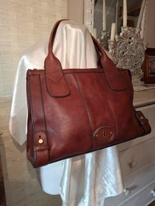 BNWOT Authentic FOSSIL 1954 Tan Brown REAL LEATHER Shoulder Bag Medium - Picture 1 of 18