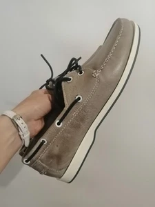 Men's Leather Sneakers Topsiders Moccasins Bata Sz 43 EU - Picture 1 of 21