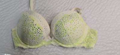 Sutiã raro Victoria Secret 34C Dream Angel cintilante strass semi sexy exuberante - Imagem 1 de 4