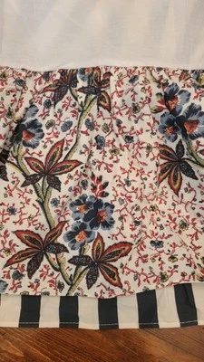 Falda Cama Doble Laura Ashley Floral Azul Rayas Doble Capa Foto 1 de 4