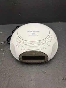 Sony Dream Machine ICF-CD831 AM/FM Radio/CD Player Alarm Clock White Tested - Picture 1 of 10