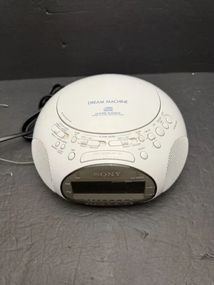 Sony Dream Machine ICF-CD831 AM/FM Radio/CD Player Alarm Clock White Tested - Image 1 of 4