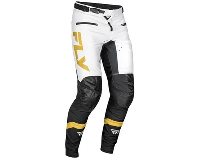 Pantalones de bicicleta Fly Racing Youth Rayce (blanco/negro/dorado) Foto 1 de 4