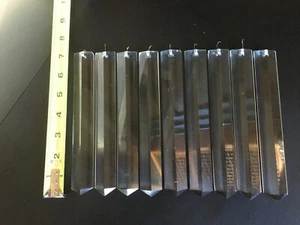 9 antike 7 Zoll kolonial geschnittene Kristallprismen mit quadratischem Glanz Kronleuchter - Bild 1 von 7
