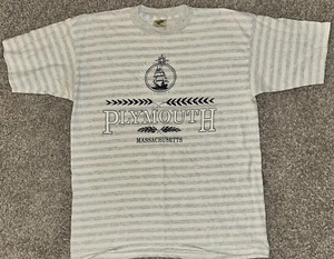 Vintage Made in USA Plymouth Massachusetts T-Shirt groß (einzelnäht) - Bild 1 von 4