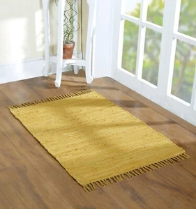 Handcrafted Vibrant Cotton Rug 24X36" – Washable, Reversible, With Tassels 2'x3' - Picture 1 of 41