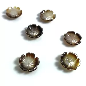 6 PIEZAS - Carcasa Negra Natural 10 mm Flor Tallada HQ, NUEVO HÁGALO USTED MISMO Diseño de Cuentas al Mayor - Imagen 1 de 6