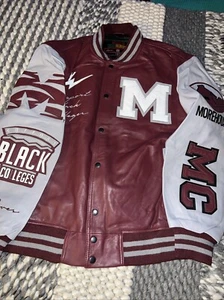NUOVO Kool KIY HBCU Morehouse Maroon Tigers Giacca Pelle Varsity Uomo Taglia L - Foto 1 di 8
