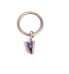 Nuevo 2X Barra Cortina Anillos Latón Antiguo Y ; Pinza Clip Diámetro Interno - Imagen 1 de 1