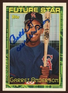 1994 Topps GARRET ANDERSON Signed Card autograph AUTO ANGELS RC EARLY SIGNATURE