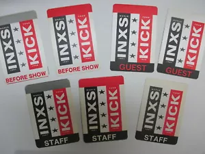 INXS satin cloth backstage passes 7 AUTHENTIC KICK rectangles ! - Picture 1 of 1