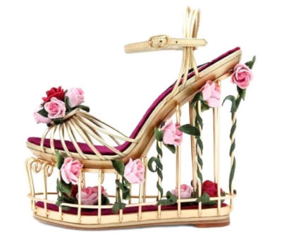 Floral Birdcage Summer Sandals Womens Platform Wedge Heel Hollow Out Decro Shoes - Image 1 of 4