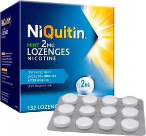 NiQuitin Mint 2 mg Lozenges - Effective Smoking Craving Relief - 132 Lozenges - - Picture 1 of 8