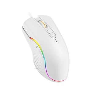 Wired Gaming Mouse RGB Ergonomic LED Backlit USB for Windows/Mac/Linux White - Picture 1 of 7