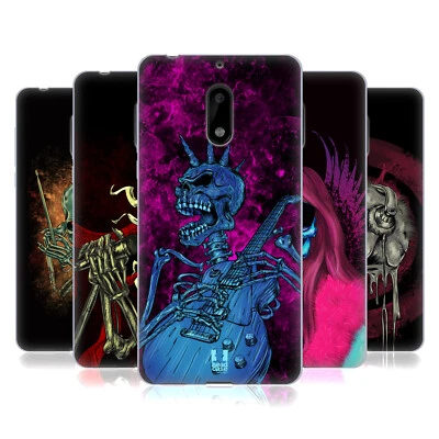 FUNDA Y PAPEL TAPIZ HEAD CASE DESIGNS CALAVERA DE ROCA GEL SUAVE PARA TELÉFONOS NOKIA 1 Foto 1 de 4