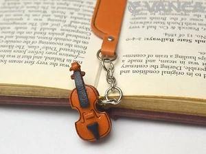 Marcador de dijes de cuero para violín *VANCA* Hecho en Japón #61586 - Imagen 1 de 9