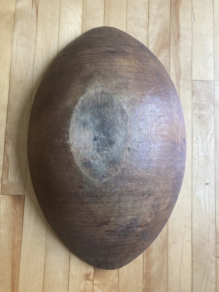 Unique Large 23” Antique primitive wooden 19th C  Elliptical Shape Dough Bowl - Image 1 of 4