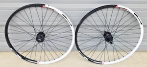 26" Mach 1 Neo 6 bolt disc bike wheels 36 spoke, half white, half black rims - Picture 1 of 6