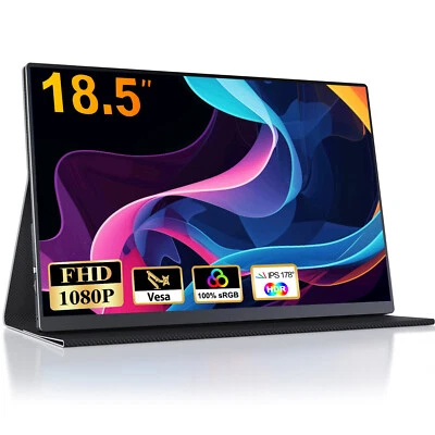100Hz Portable Monitor 18.5 Inch 1080P Full HD Type C Laptop Monitor HDMI Screen - Image 1 of 4