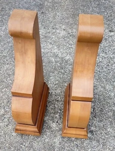 Solid Wood Maple Hand Cut Corbels, Stained And Glazed, Set of 2 - Picture 1 of 4