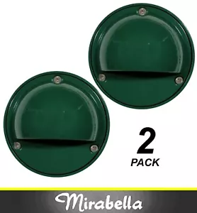 2 x 100mm Round Wall & Step Eyelid Hooded Lights Green - 12V 20W G4 - Picture 1 of 7