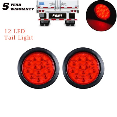 Remolque de camión sellado 2X 4" redondo parada/giro/cola luces LED montaje de goma Foto 1 de 4