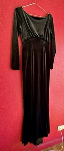 1930s Style Floor-length Black Velvet Gown, Laura Byrnes Couture “Beatrix” (L) - Picture 1 of 8