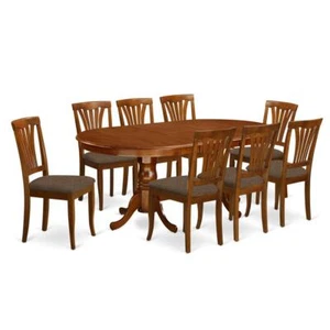 PLAV9-SBR-C 9 Pc Dining room set-Dining Table with 8 Kitchen Dining Chairs - Picture 1 of 4