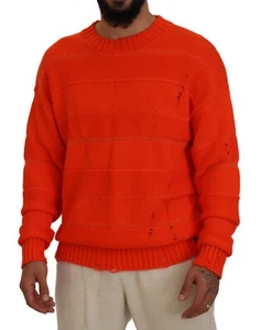 DSQUARED2 Sweater Orange Cotton Long Sleeves Men Pullover IT48/US38/M 880usd - Picture 1 of 10