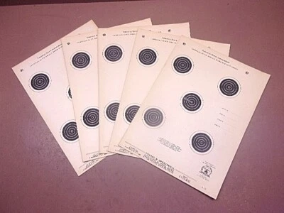 87 objetivos de tiro de papel vintage Young & Speedwell objetivos de rifle de 50' de pequeño diámetro Foto 1 de 4
