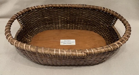 Stonewall Kitchen Oval Nantucket Basket Server With Handles Small 13.75" X 11" Cover