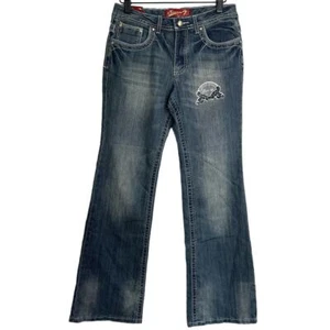 NWT Seven7 Medium Wash Flare Leg Embellished Pocket Jeans, Size 16 (Girls) - Picture 1 of 8