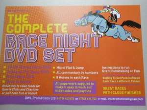 JUEGO COMPLETO DE CARRERAS DE CABALLOS DVD RACE NIGHT/NUEVO CUESTIONARIO Y NOMBRES DE CABALLOS DE CARRERAS para 2024 - Imagen 1 de 10