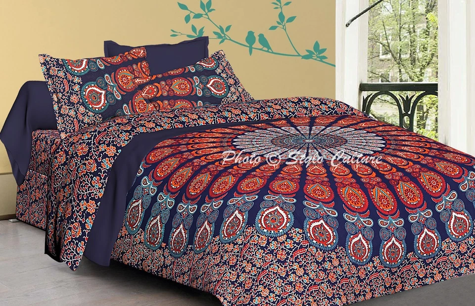 Capa de edredom indiana hippie mandala Doona boêmia queen size roupa de cama lance - Imagem 1 de 1