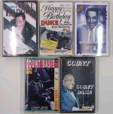 Винтажные Свинг Джазовые Кассеты Count Basie Duke Ellington Недавно Открытый Лот из 5 - Изображение 1 из 4