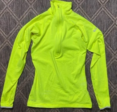 Nike Pro Stay Warm Athletic Shirt S Dri-Fit 1/2 Zip Yellow 604885-702 Women - Image 1 of 4
