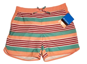Columbia Omni Shade Shorts Lightweight Pockets Peach Stripe Youth Large 14/16 - Picture 1 of 7