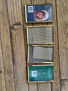 (4) New Intercraft Photo Frames 3-1/2" x 5" Gold Tone Metal With Glass 1109E1 - Picture 1 of 2