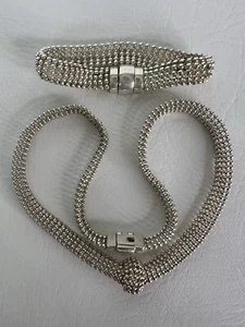 Schöne 925 Italien gestempelte Halskette und Armband Set - Bild 1 von 4