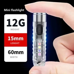 USB Rechargeable Flashligh High Power Mini Keychain Waterproof Torch for Camping - Imagen 1 de 12