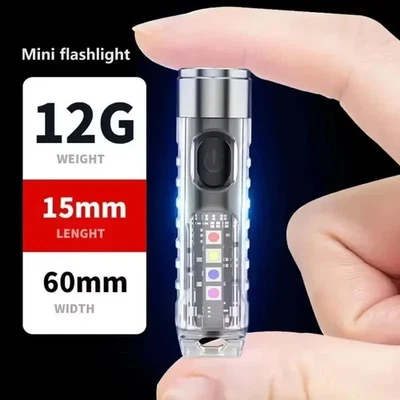 USB Rechargeable Flashligh High Power Mini Keychain Waterproof Torch for Camping - Imagen 1 de 4
