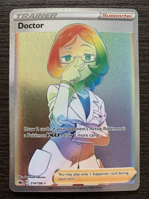 Doctor 214/198 Chilling Reign NM Full Art Secret Rainbow Rare Pokemon Card - Image 1 of 2