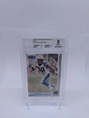 2002 JULIUS PEPPERS RC PSA 8 Pacific HEADS UPDATE #28, Rookie - Image 1 of 2