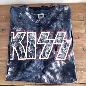 Vintage Top Heavy KISS T-Shirt Size L Men Blue Tie Dye Cotton Single Stitch 1992 - Foto 1 di 24