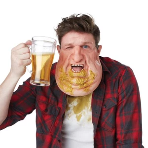 Ralph Halloween Men Gross Puke Half Face Mask Costume Accessory 60638 - Picture 1 of 2