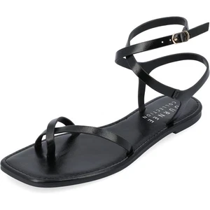 Journee Collection Women Charra Flat Ankle Strap Sandals Size US 8M Black - Picture 1 of 5
