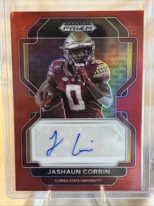 2023 PRIZM DRAFT PICKS RED PRIZM AUTO JASHAUN CORBIN #RA-JCO /199 GIANTS - Picture 1 of 5