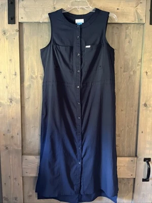 Vestido Columbia Tamiamai PFG Sin Mangas Parte Inferior Azul Marino Viaje Cómodo Talla Mediana Foto 1 de 4