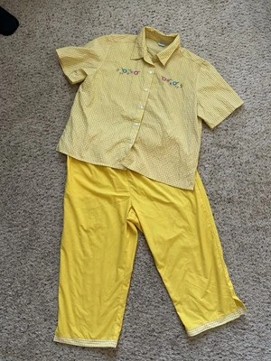 Conjunto/traje vintage de pantalón capri y top para mujer Adrian Delafield for Haband talla XL Foto 1 de 4